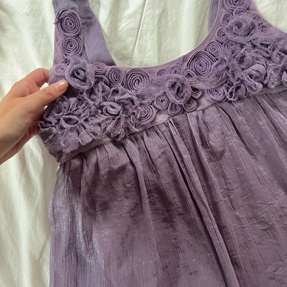 Gorgeous purple floral sheer mini dress